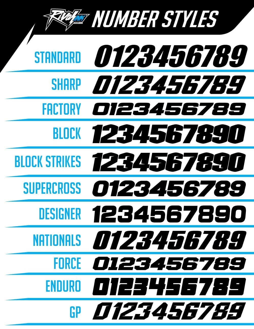 motocross jersey fonts