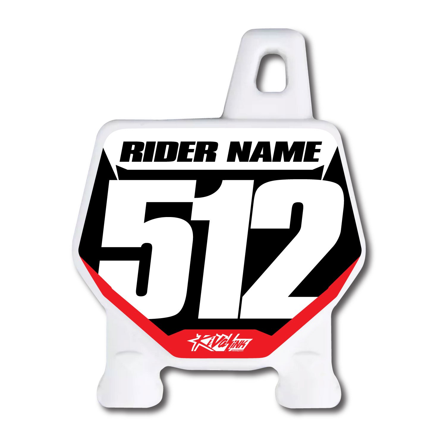 Dirt Bike Number Plate Key Chain with Personalized Graphics Style 2