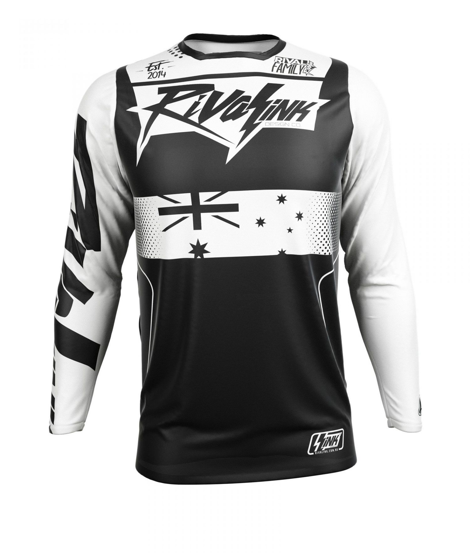 PREMIUM FIT CUSTOM SUBLIMATED JERSEY – HERITAGE BLACK AND WHITE – Rival ...