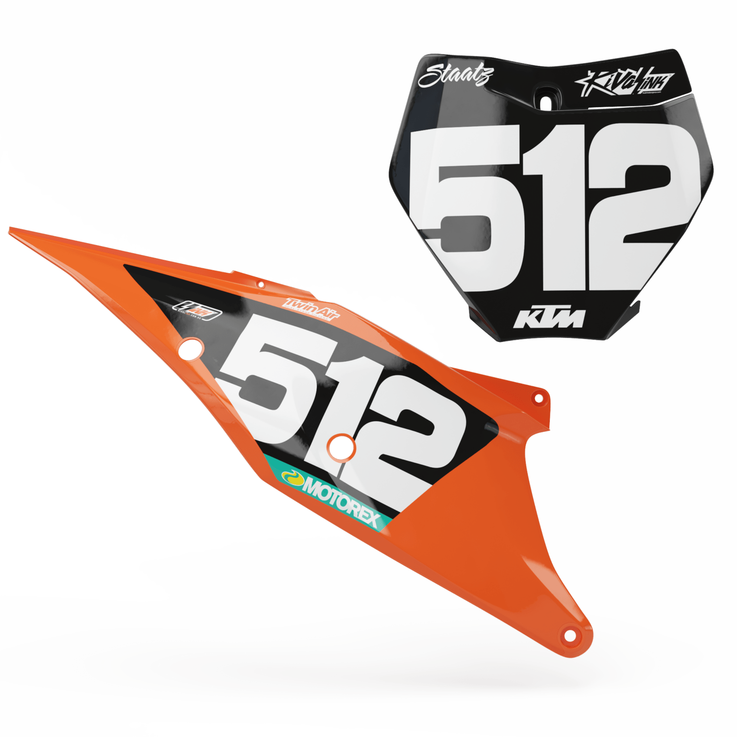 'TLD STYLE' NUMBER BOARD SET KTM Rival Ink Design Co