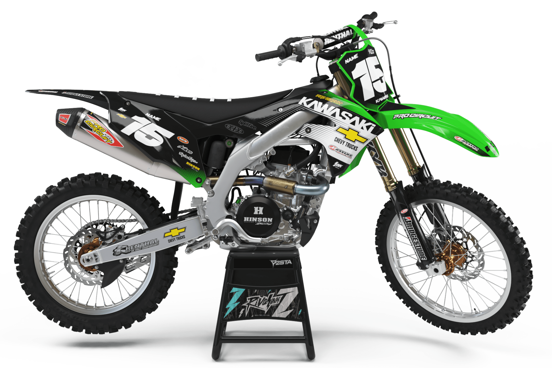 Kawasaki RETRO Chev Graphics Kit | Rival Ink Design Co
