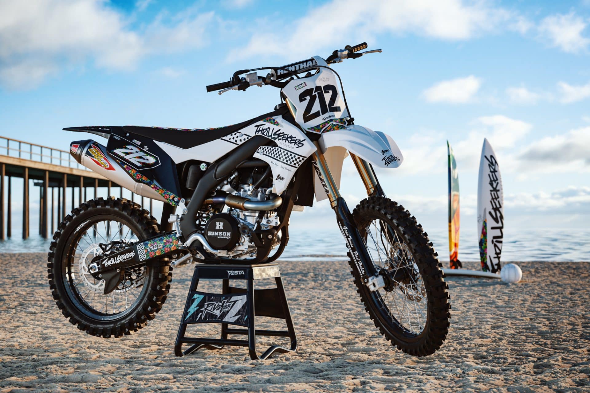 Rily ホワイト KAWASAKI 'THRILL ALOHA' KIT | Rival Ink Design Co