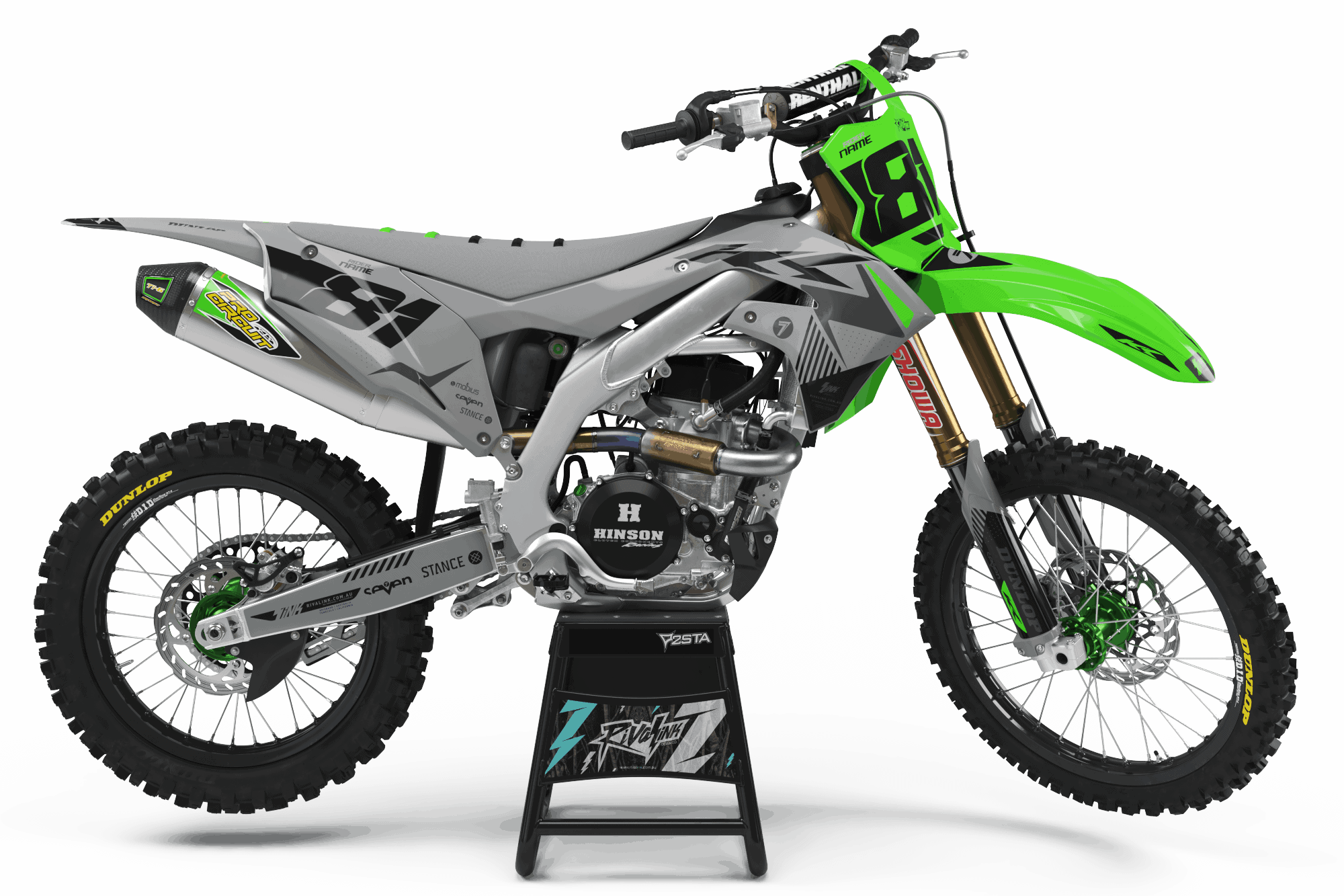 KAWASAKI 'SMITE GREY' KIT | Rival Ink Design Co