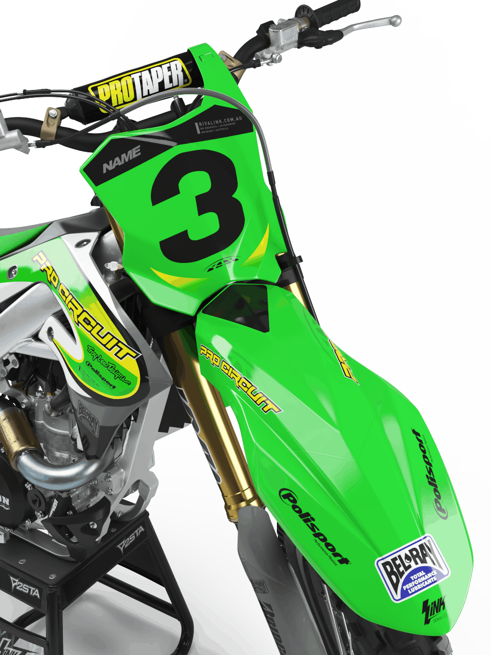 Kawasaki FRO GREY Graphics Kit - Image 3