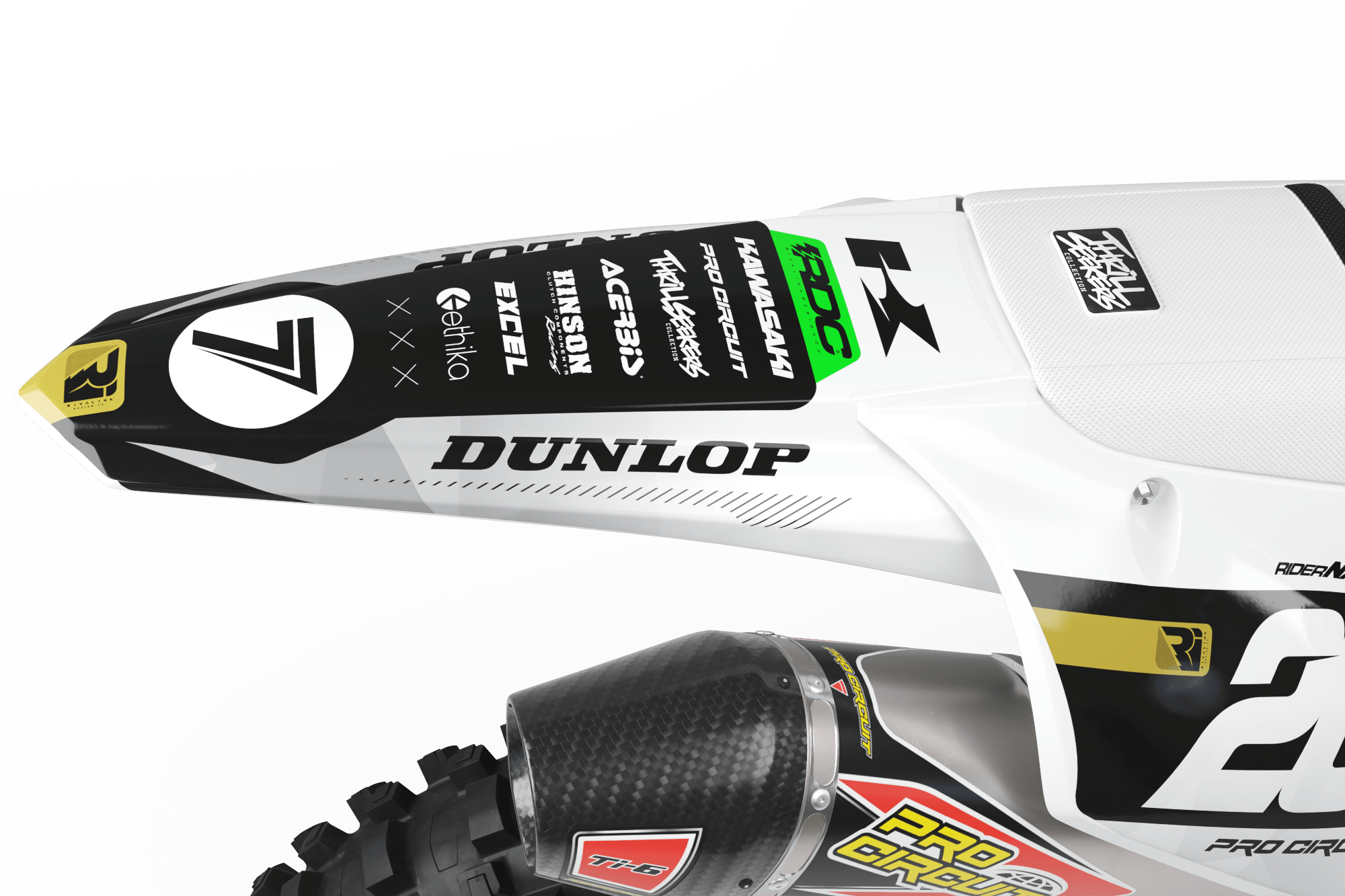 Kawasaki REVOLVE WHITE Graphics Kit – Rival Ink Design Co