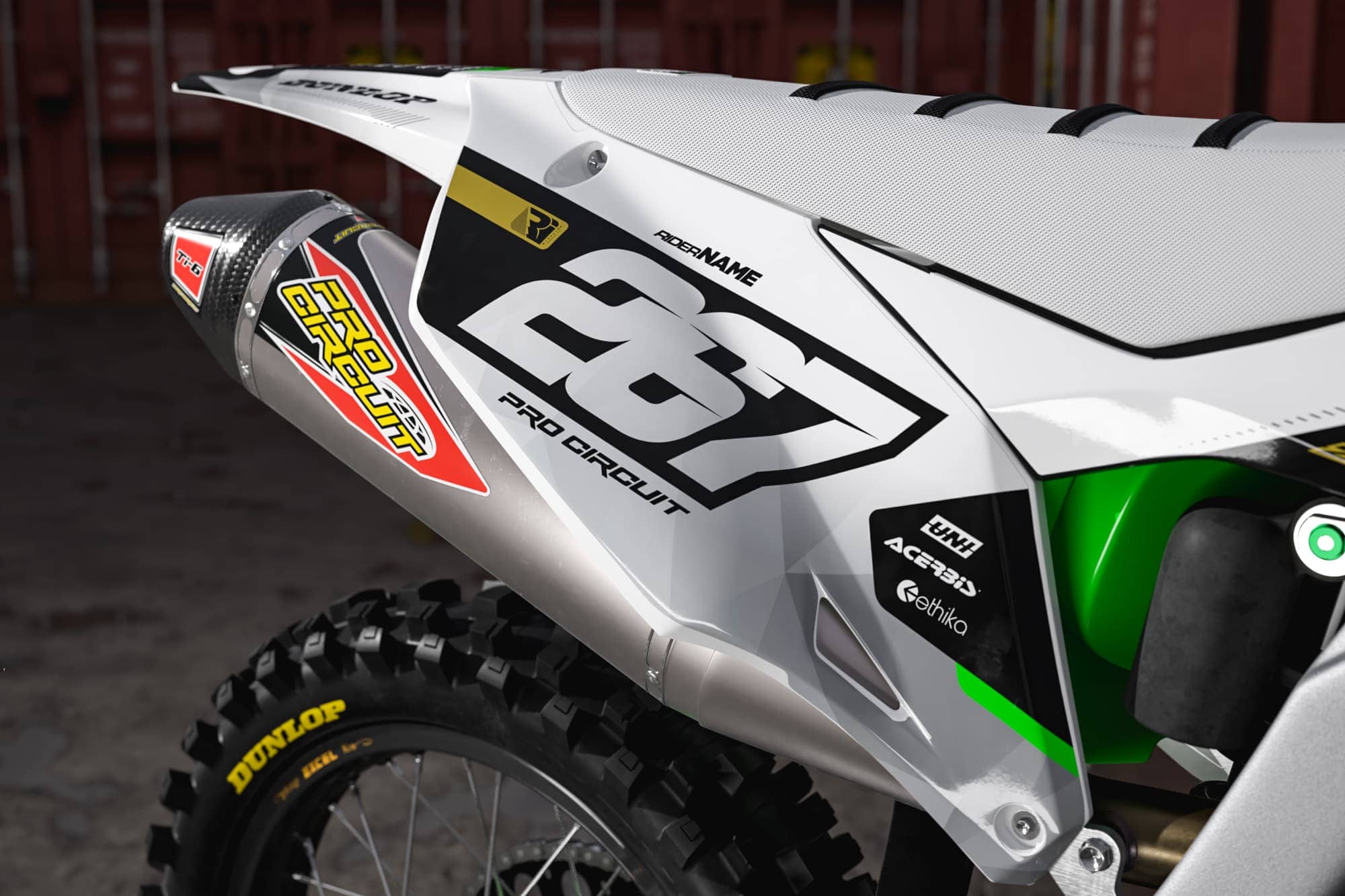 Kawasaki REVOLVE WHITE Graphics Kit | Rival Ink Design Co