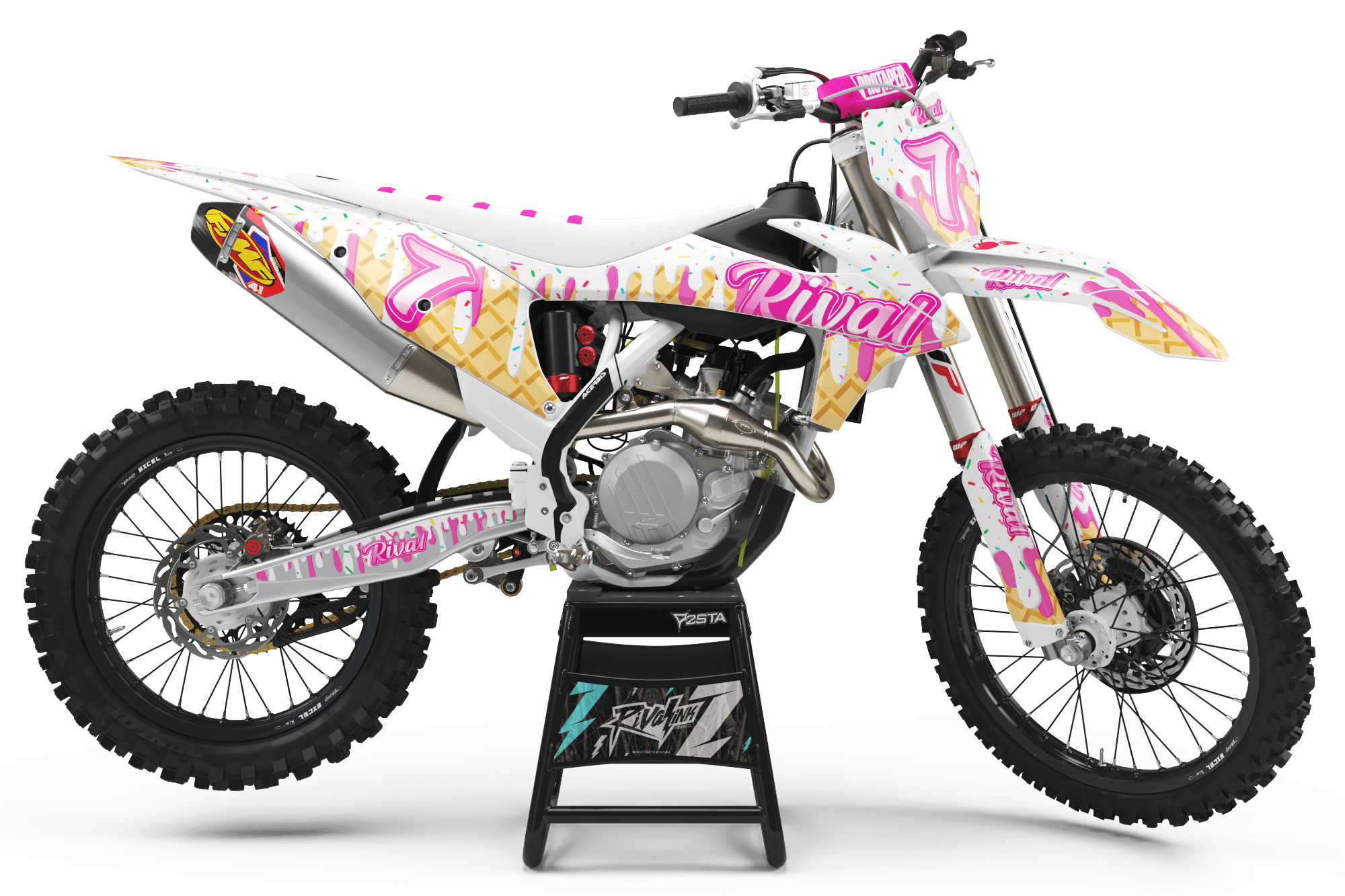 name stickers decals MX motocross pit bike gloss design 1 3 x Race number 
