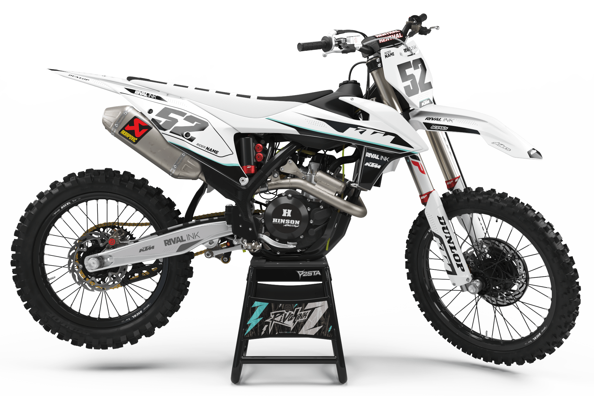 KTM GRAPHICS EXC/SX Topography (White) MotoProWorks Decals And Bike