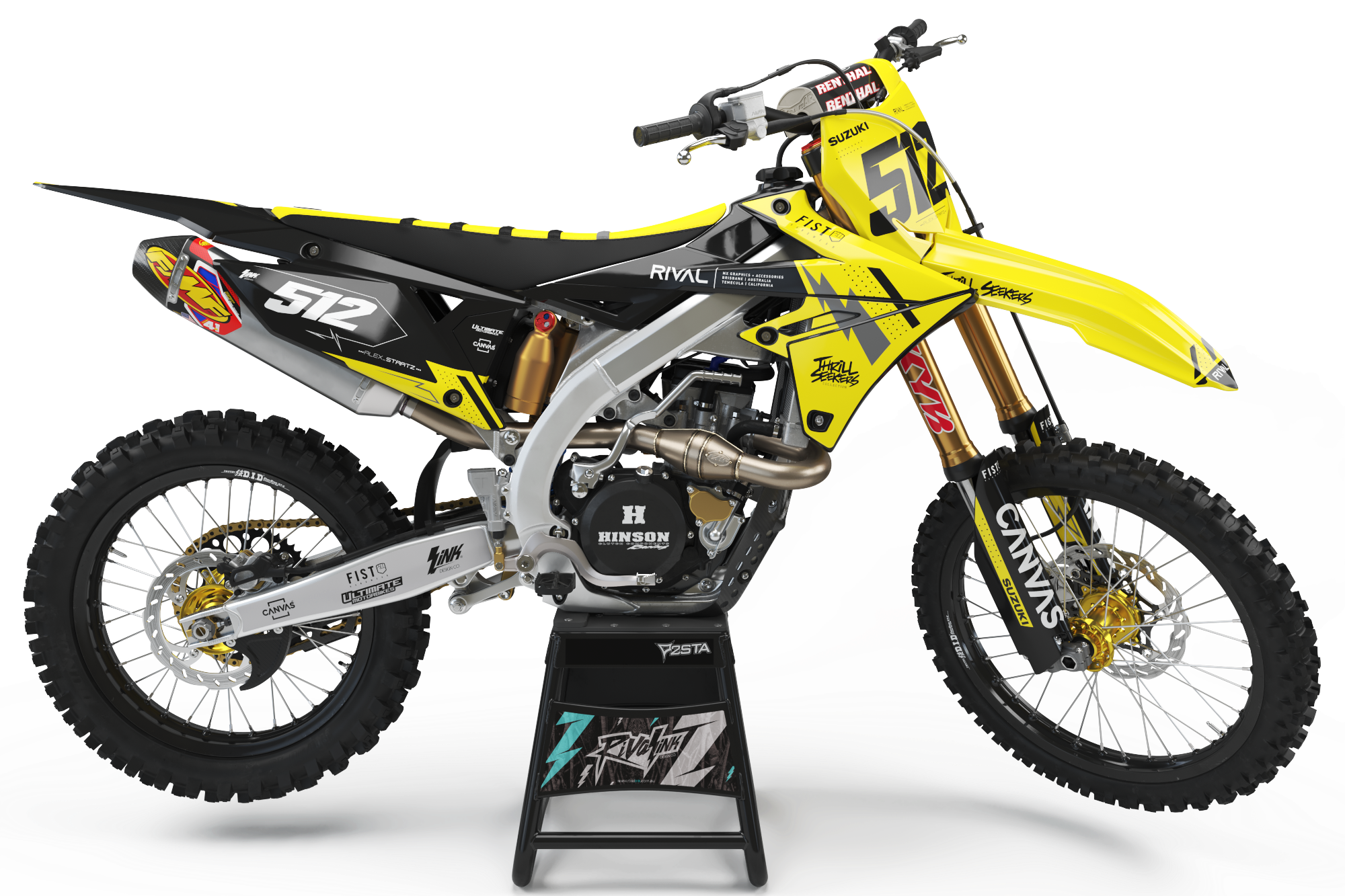 Suzuki CHARGE YELLOW Graphics Kit | Rival Ink Design Co