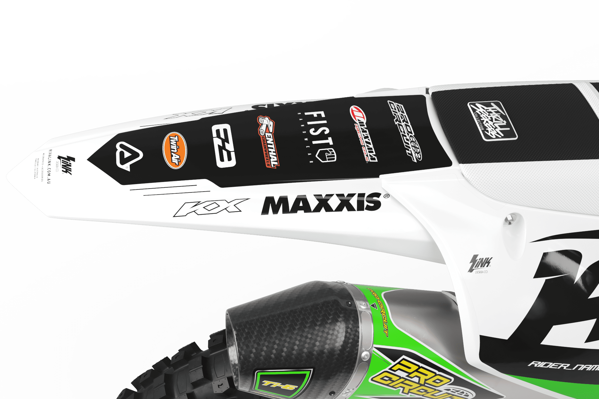 Kawasaki CONTEST WHITE Graphics Kit - Image 4