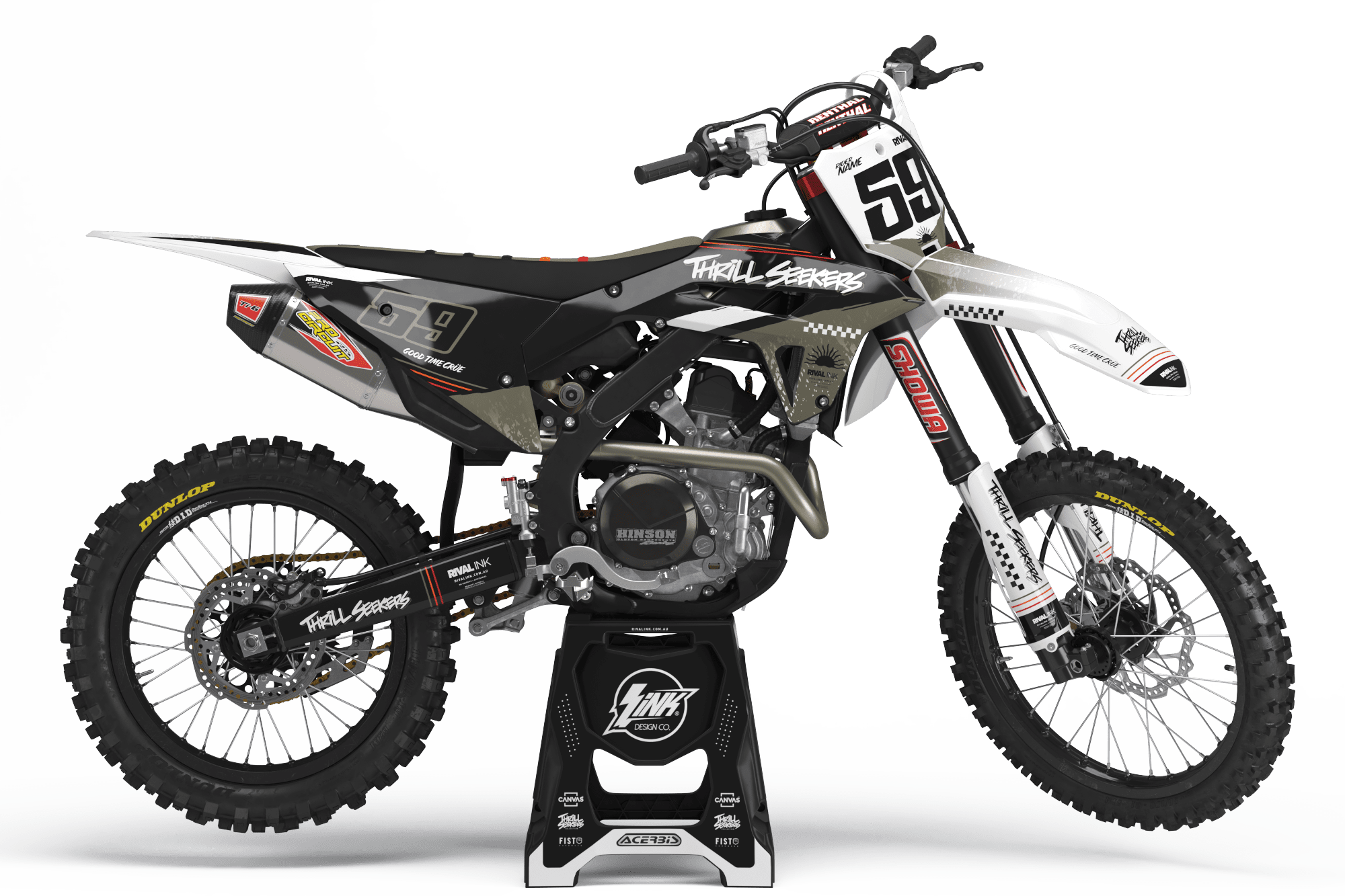 Thrill Seekers OLIVE Graphics Kit (All Bikes) | Rival Ink Design Co