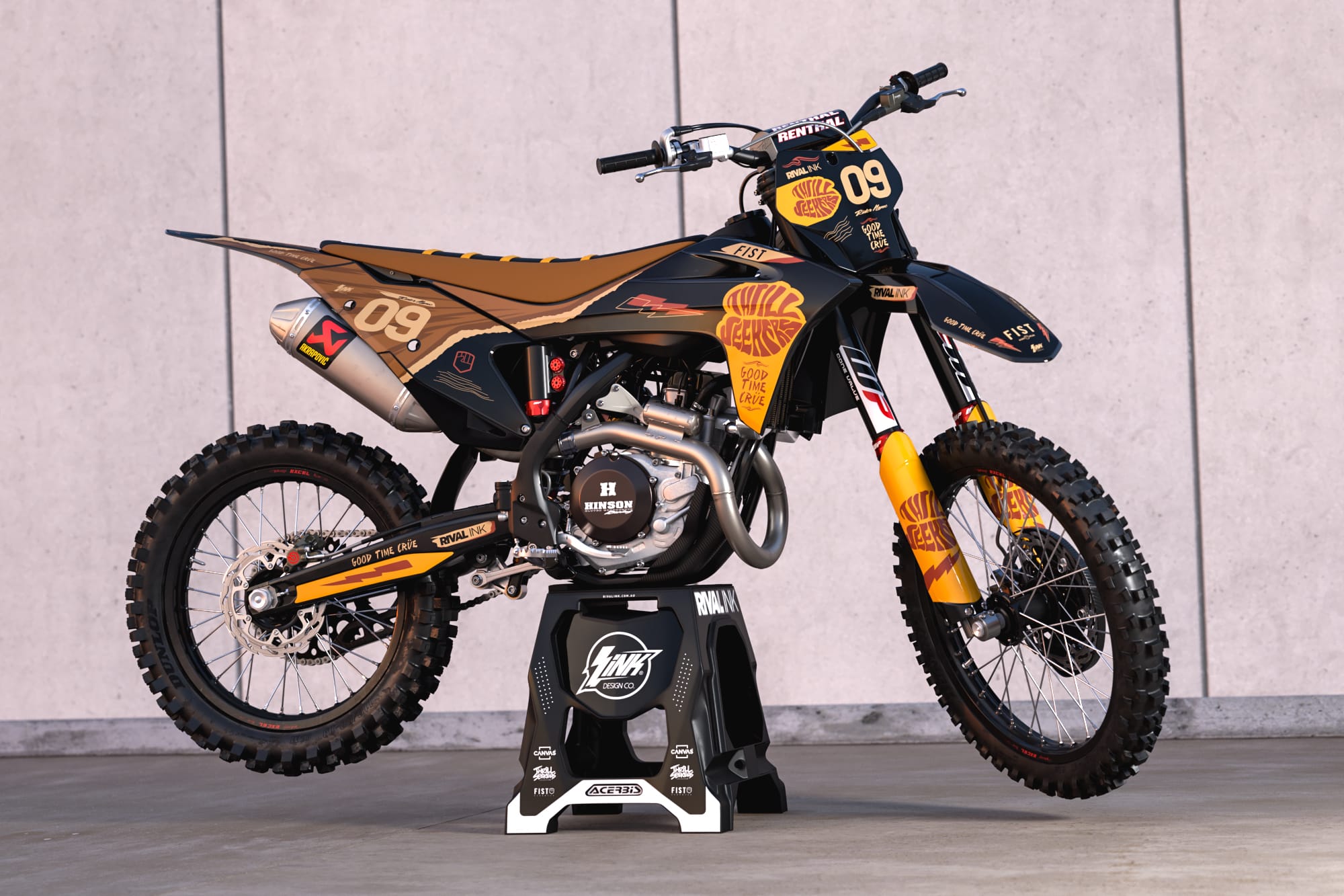Thrill Seekers CARAMEL Graphics Kit (All Bikes) | Rival Ink