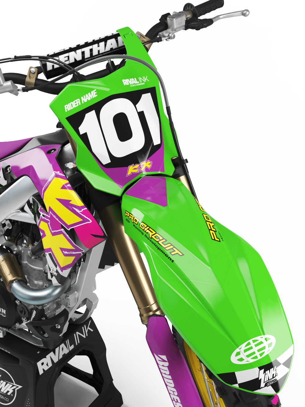Kawasaki RETRO 96 Graphics Kit | Rival Ink Design Co