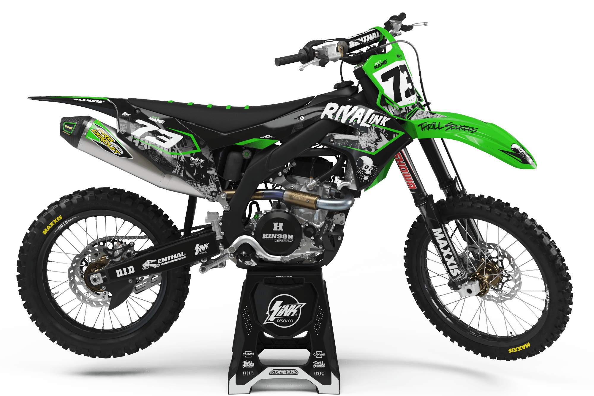 Kawasaki FIEND Graphics Kit Rival Ink Design Co