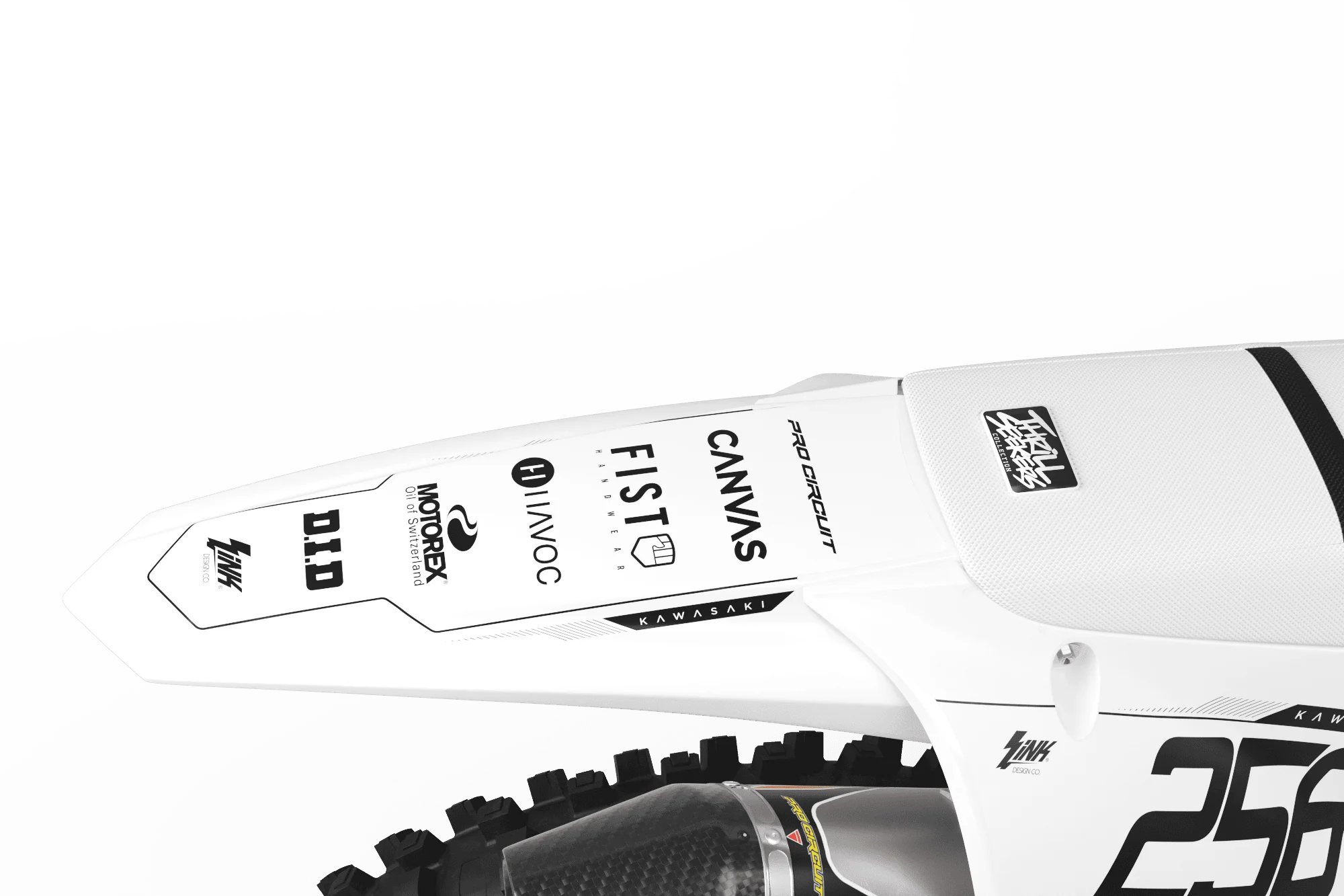 Kawasaki DOMINATE WHITE Graphics Kit | Rival Ink Design Co