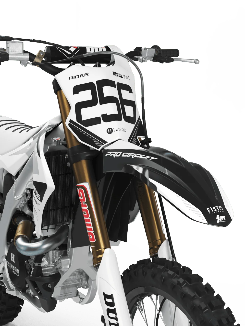Kawasaki DOMINATE WHITE Graphics Kit | Rival Ink Design Co