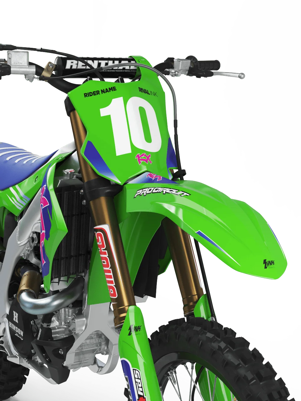 Kawasaki RETRO 92 Graphics Kit Rival Ink Design Co
