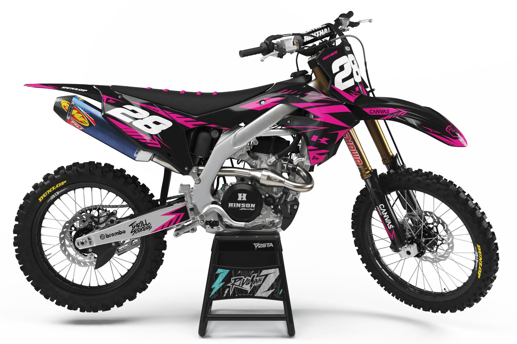 Kawasaki HIGHLIGHTER PINK Graphics Kit | Rival Ink Design Co
