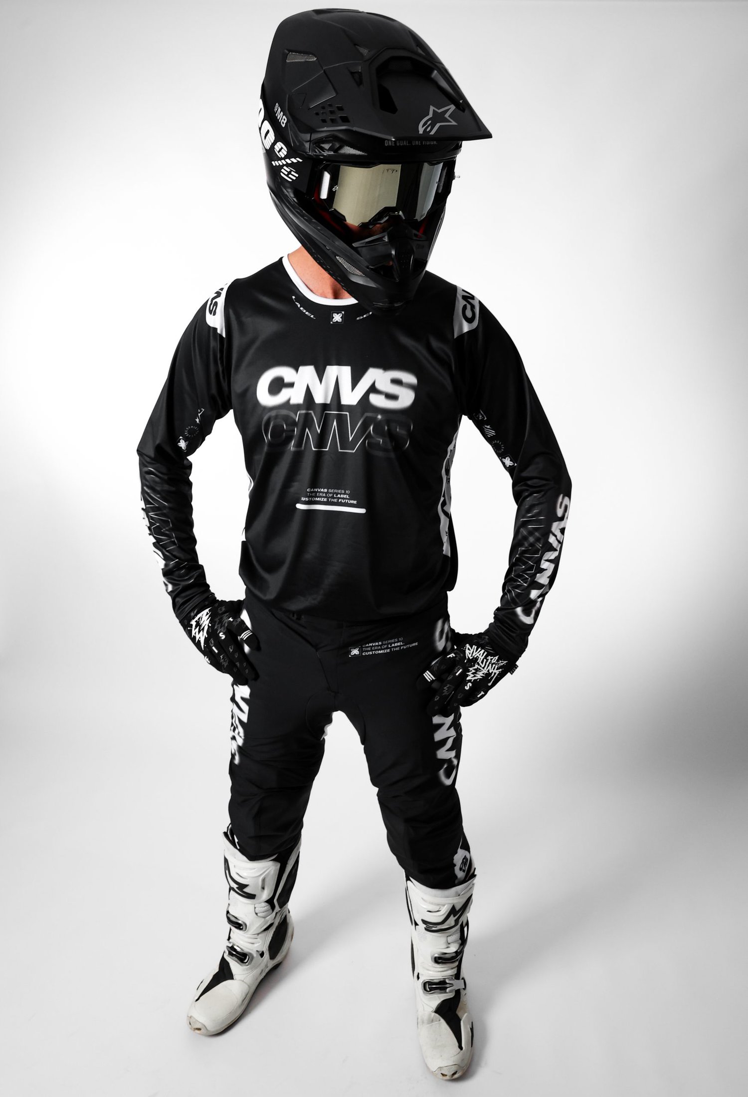 Stocked Canvas MX Gear Label Series Black Rival Ink Design Co