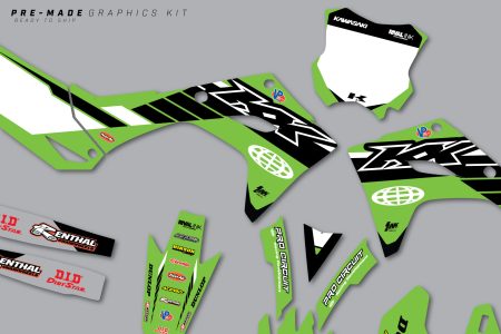 KAWASAKI KX250 2025 KX450 24-25 Works Pre-Made Graphics Kit