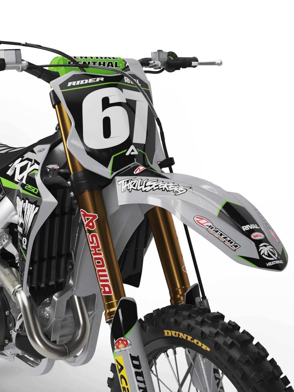 Kawasaki SHURIKEN GREY Graphics Kit | Rival Ink Design Co