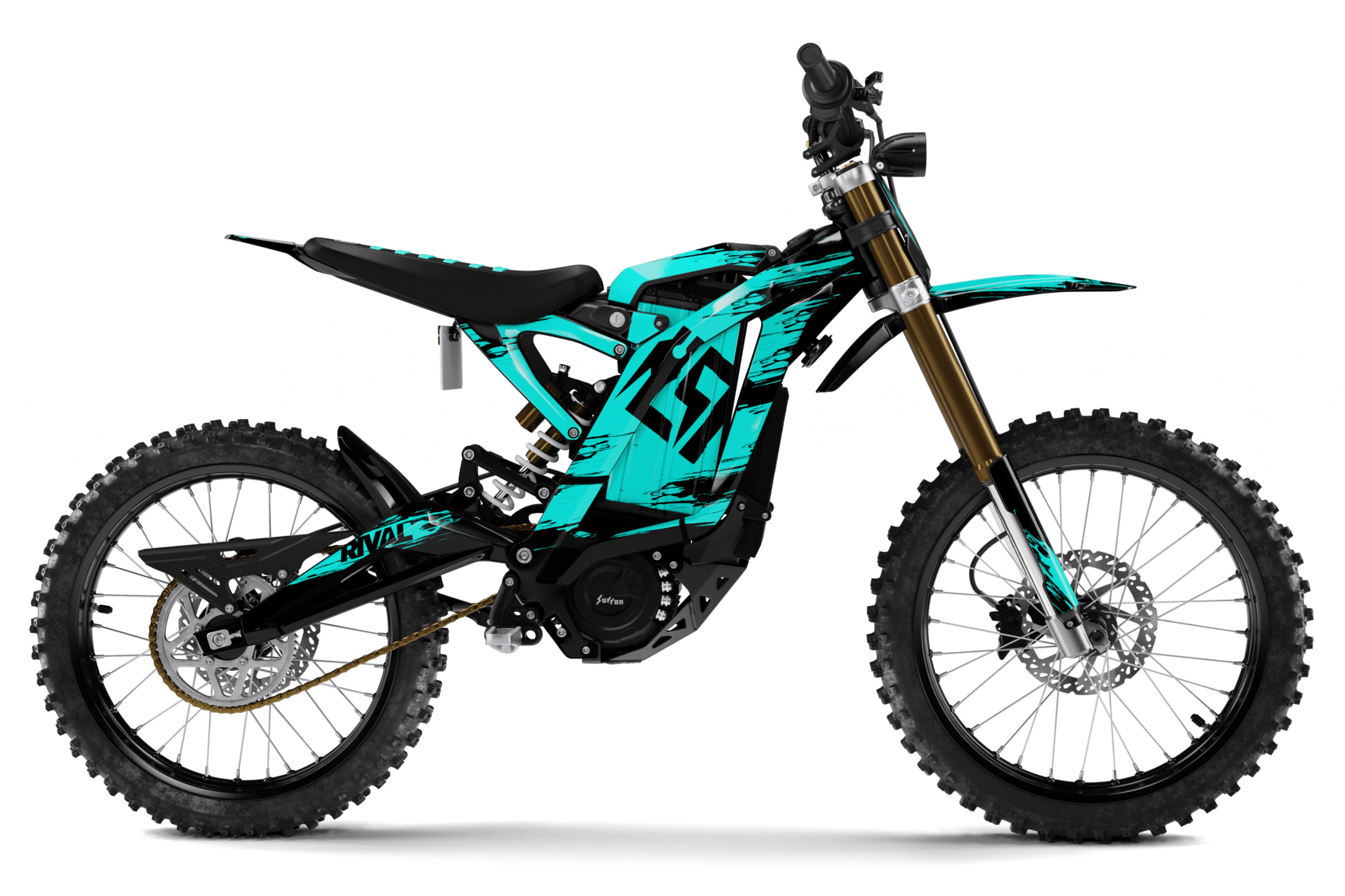 Surron E-Bike SCRATCHED TEAL Graphics Kit | Rival Ink Design Co