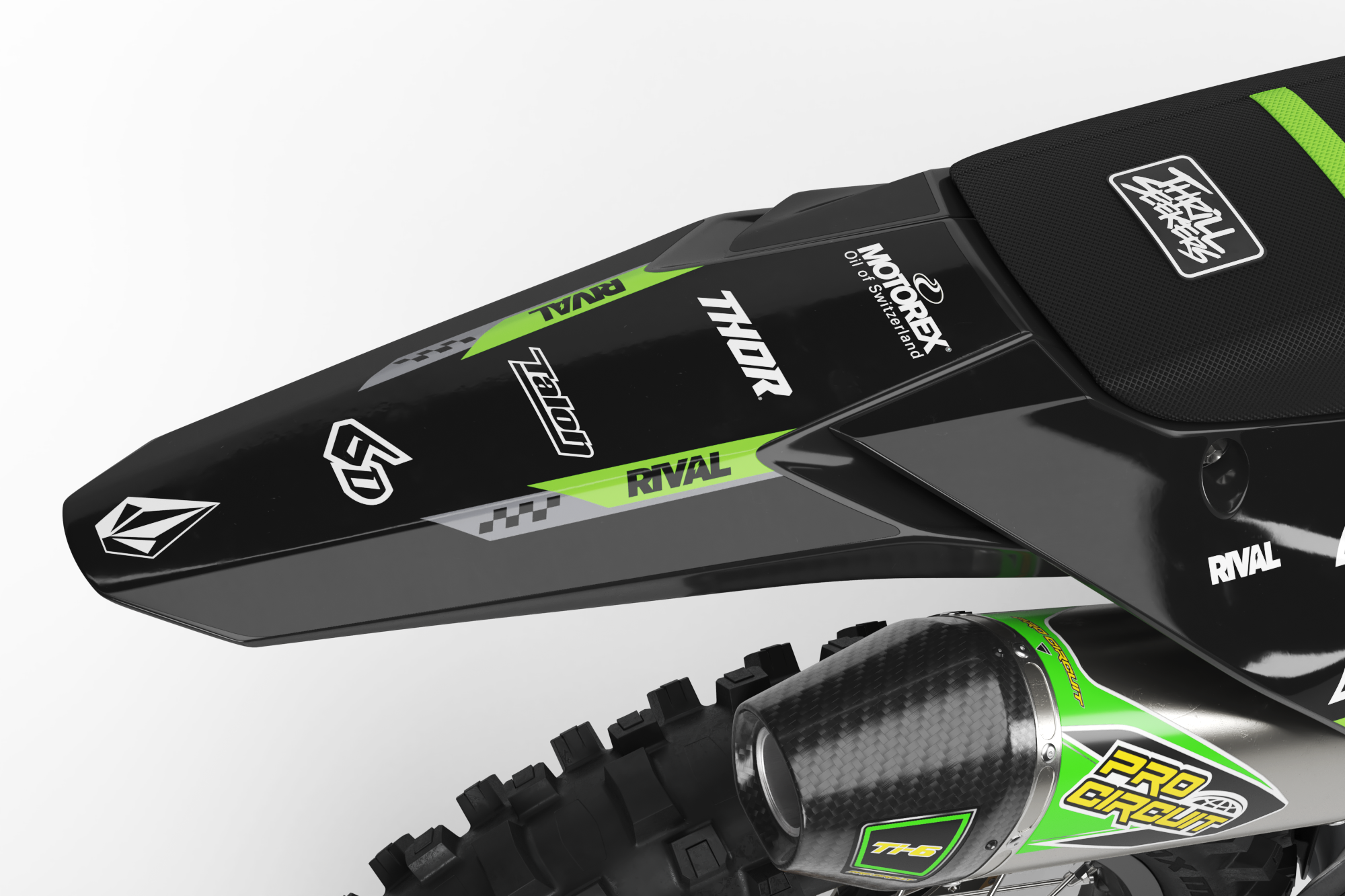KAWASAKI TRACKED BLACK Graphics Kit - Image 4
