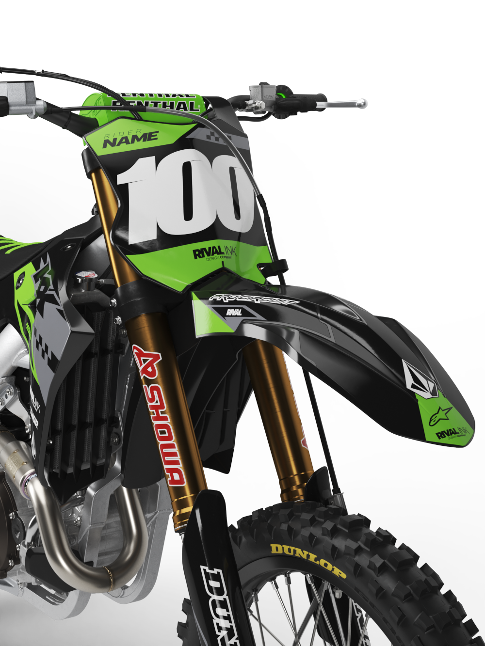 KAWASAKI TRACKED BLACK Graphics Kit - Image 3