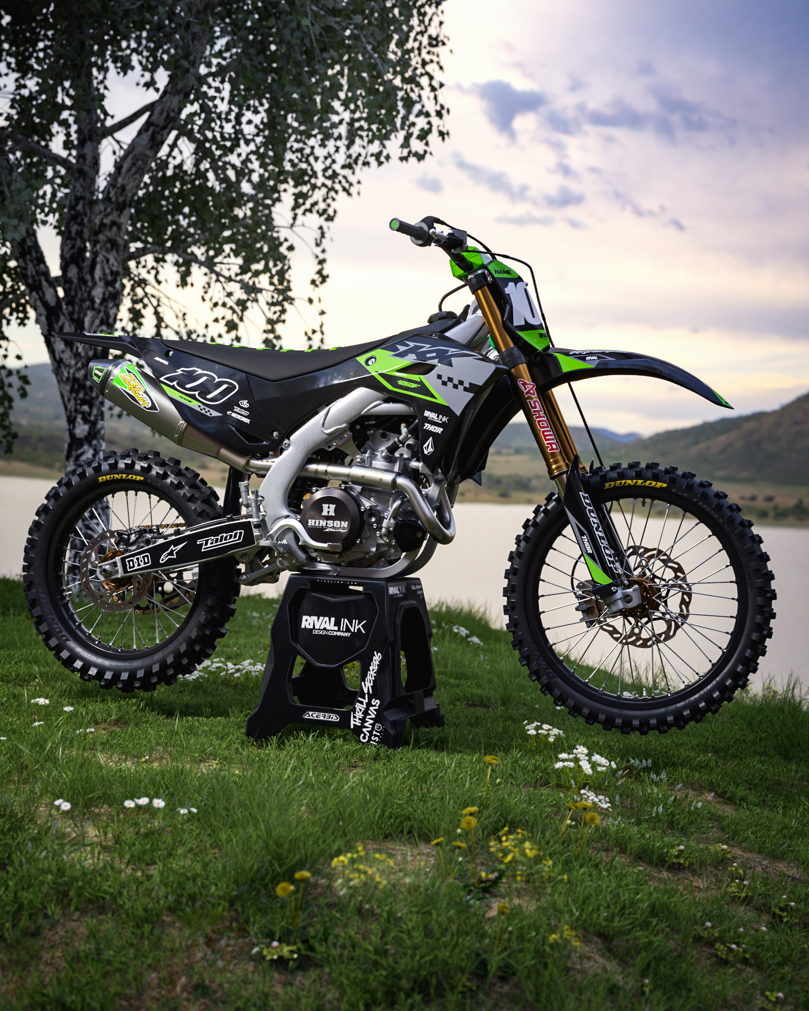 KAWASAKI TRACKED BLACK Graphics Kit - Image 2