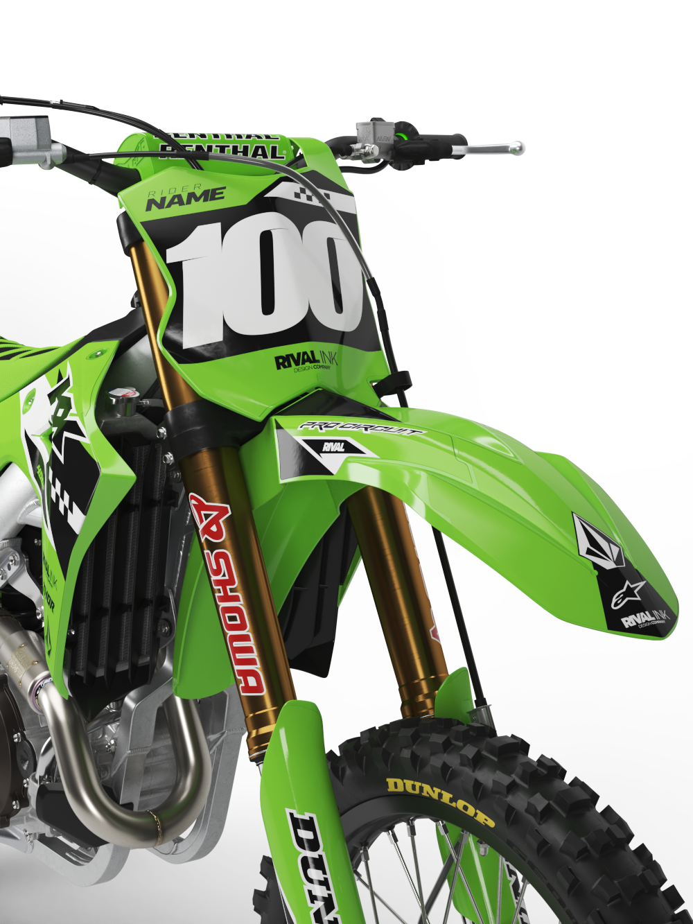 KAWASAKI TRACKED GREEN Graphics Kit | Rival Ink Design Co