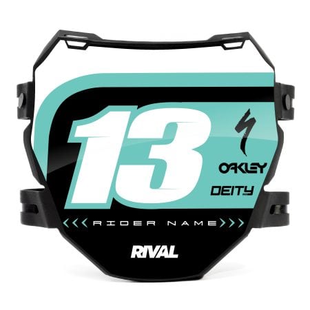 ODI MTB DH Number Plate RUSH TEAL