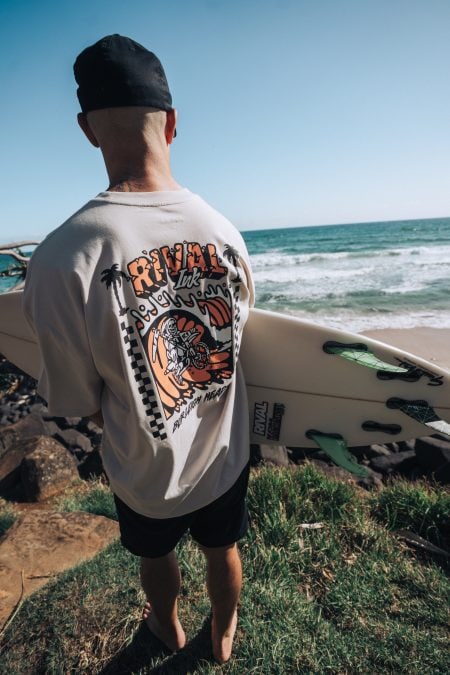 BURLEIGH WAVE Oversized Tee - Bone