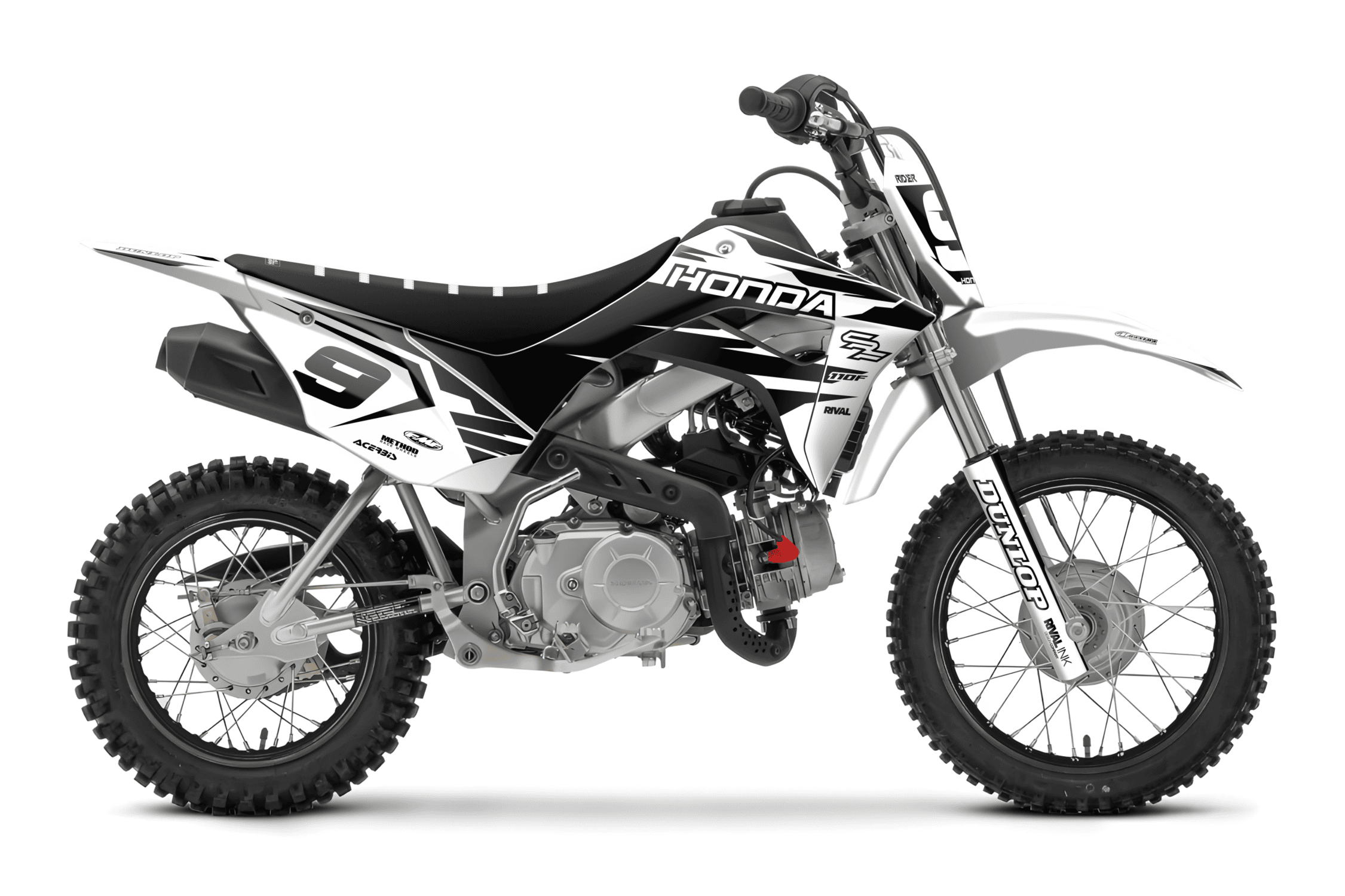 Honda FOIL WHITE Mini Bike Graphics Kit
