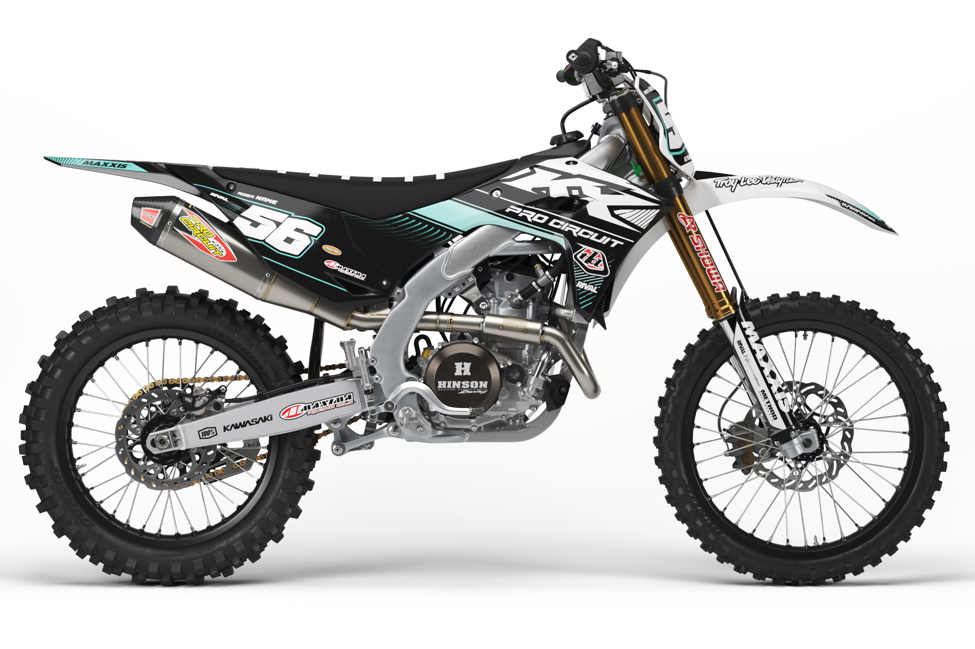 KAWASAKI TRANSCEND WHITE Graphics Kit